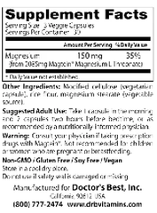 Doctor's Best Brain Magnesium with Magtein (50mg) 90 Vege Caps Brain Magnesium with Magtein,doctor's best,issues