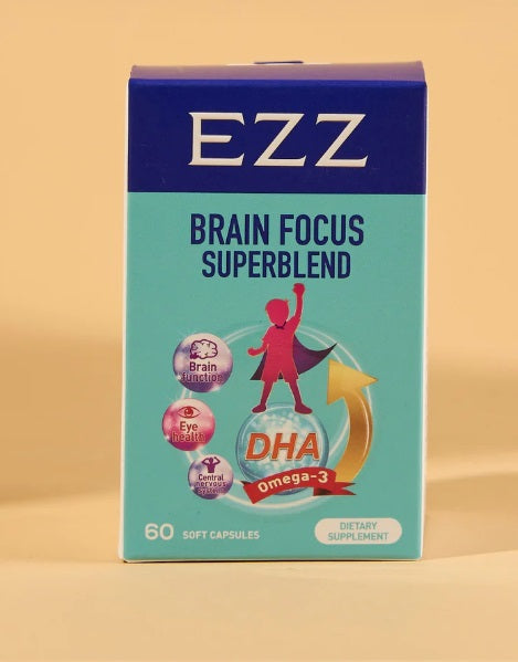 EZZ Brain Focus Superblend Brain Focus Superblend,central nervous system function,cognitive development,dietary intake,eye health,issues,omega-3 fatty acid,smart clarity booster,support childhood brain