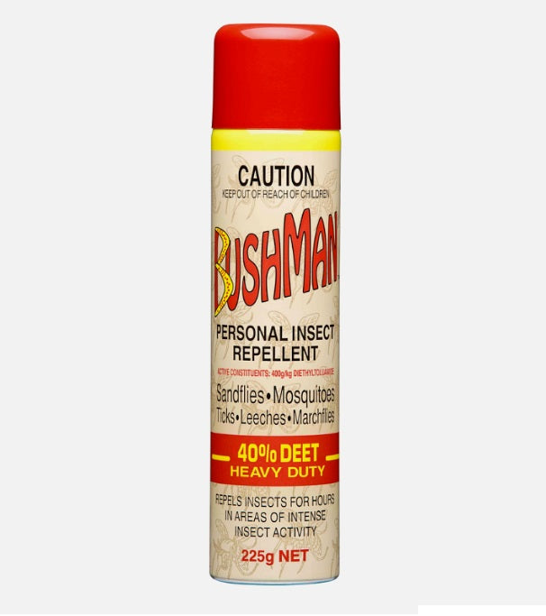 Bushman Higher Deet Aerosol 225g beach,bushman,DEET,fleas,hives,insect,insect bite,insect repellant,issues,itchy,itchy bites,mosquitoes,park,rashes,sandflies,summer