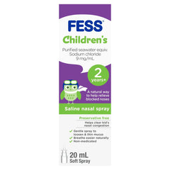 Fess Children's Nasal Saline Spray for Kids 20 ml blocked nose,fess,issues,kids,non-medicated,saline,salt water,spray