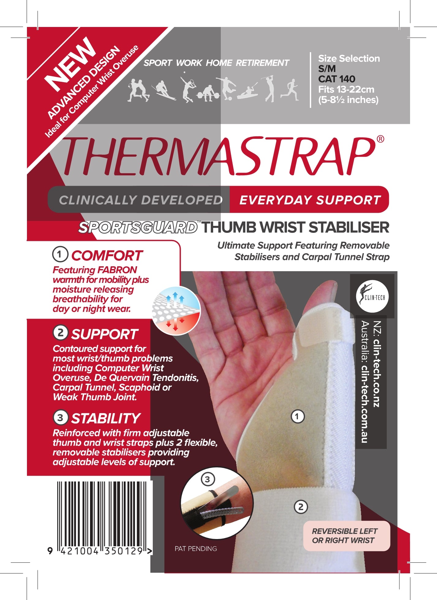 Thermastrap Sportsguard Thumb Wrist Stabiliser S/M