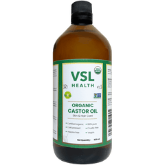 VSL- Castor Oil 220ml & 520ml 100% pure,Castor Oil,Certified organic,Cold pressed,Cruelty free,Glass bottle,Hexane free,issues,Non- GMO