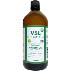 VSL- Castor Oil 220ml & 520ml 100% pure,Castor Oil,Certified organic,Cold pressed,Cruelty free,Glass bottle,Hexane free,issues,Non- GMO