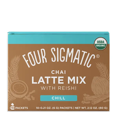 Four Sigmatic Calm Organic Chai Latte Mix 10 Sachets Calm Organic Chai Latte Mix,Chai Latte,good night’s sleep,Guard your gut,issues,Organic Caffeine-free Vegan,Queen of Mushrooms,Reishi and Turkey