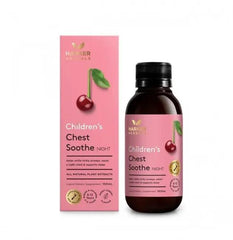 Harker Herbals Children's Chest Soothe Liquid Night 150ml Sweet Cherry Cough Relief Children's Cough Relief,Harker Herbals,Nighttime Cough Syrup,optimized,Sweet Cherry Flavor