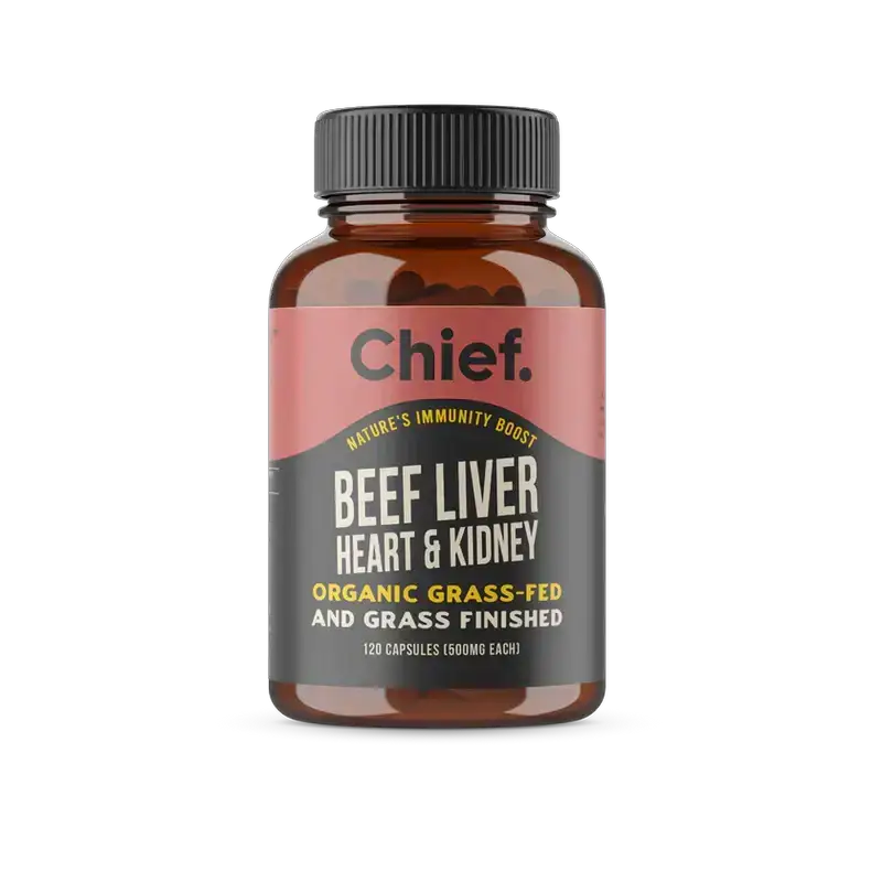 Chief Organic Beef Liver Heart & Kidney Capsules 120c