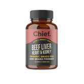 Chief Organic Beef Liver, Heart & Kidney Immunity Boost (120 Capsules) Beef Liver,bioavailable vitamins,Chief Organic Beef Liver Capsules,Chief Organic Heart,Copper,Grass-fed,Grass-finished,issues,Kidney Immunity Boost,organ meats,plant based foods,Regene
