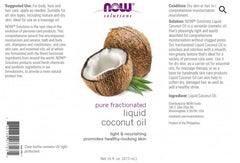 nowsolutions Coconut Oil Liquid, Pure Fractionated 473ml, 118ml body oil,Clear bottle contains UV light protectant,Face and Hair Care,issues,Liquid Coconut Oil,MADE W/O GLUTEN,mature and dry skin,MCT Oil,Paraben Free,Promotes Healthy-Looking Skin,Virgin C