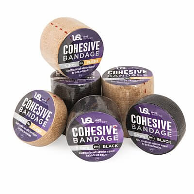 USL Sport Cohesive Bandage Wrapped Bandage Wrapped,Bangage conform to body when moving,Cohesive Bandage Wrapped,Easy to unwind Bandage,Flexible and stretchy Bandage,issues,No stick formula bandage,Wrapped Bandage
