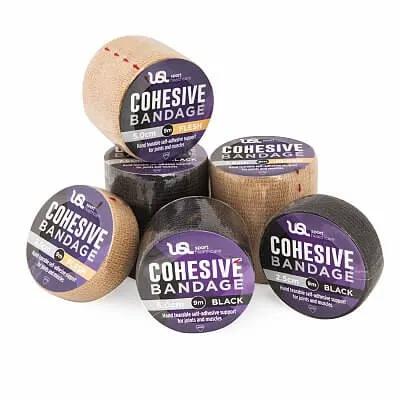 USL Sport Cohesive Bandage Wrapped Bandage Wrapped,Bangage conform to body when moving,Cohesive Bandage Wrapped,Easy to unwind Bandage,Flexible and stretchy Bandage,issues,No stick formula bandage,Wrapped Bandage