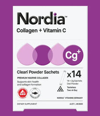 Nordia Collagen + Vitamin C + Supports Skin Health and Immune Health + Dietary Supplement (14 x 2g Sachets)