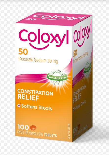 Coloxyl 50mg 100 tablets Qty restriction (2) applies - DominionRoadPharmacy