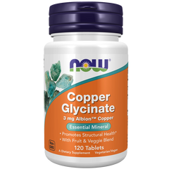 Now Copper Glycinate 3mg (Albion™) 120T cardiovascular,energy,free radicals,google,issues,lipid,nervous system,skin,Support cardiovascular health,Support free radical protection,Support iron metabolism,Support lipid metabolism,Support neurotransmitter pro