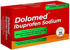 Dolomed Ibuprofen Sodium 256mg Tablets 96 arthritic pain,back pain,cold & flu,dental pain,headache,inflammation,issues,migraine headache,period pain,sinus pain,Temporary relief of pain,tension headache