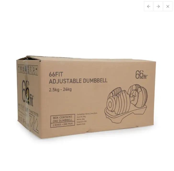 Allcare 66Fit Adjustable Dumbbell - 2.55KG TO 24 KG 66Fit Adjustable Dumbbell,Adjustable Dumbbell,Cast Iron,Compact & portable dumbbell,issues,PP,Rubber