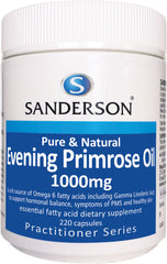 Sanderson Pure & Natural Evening Primrose Oil 1000mg 220 Capsules