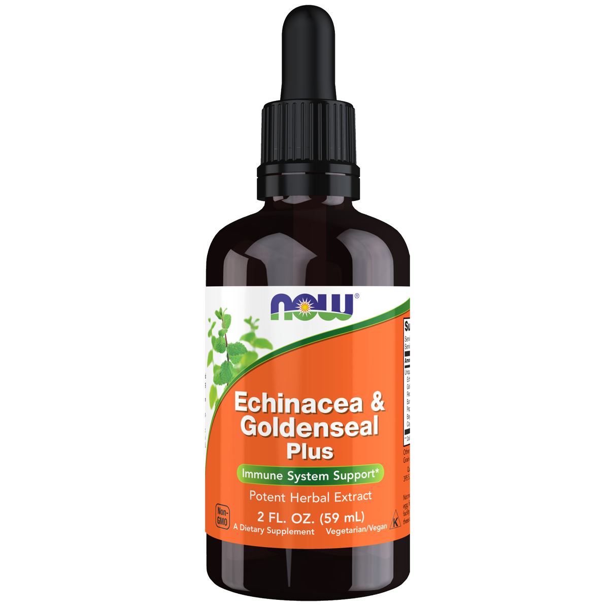 Now Echinacea & Goldenseal Plus 59ml Echinacea,GMP,Immune Support Supports healthy immune system,issues,non-GMO,PURPLE CONEFLOWER,Vegetarian