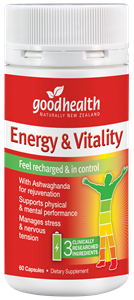 Good Health Energy & Vitality 60 capsules energy,energy and vitality,good health,good health energy and vitality,issues,vigour