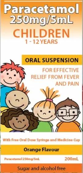 Ethics Paracetamol Suspension 250mg/5ml OTC 200ml Effective Relief From Fever And Pain,issues,moderate pain and fever,Paracetamol