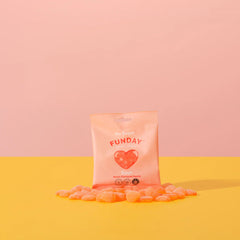 Funday Natural Sweets Sour Peach Hearts 50g | Sugar-Free Sour Peach Gummies