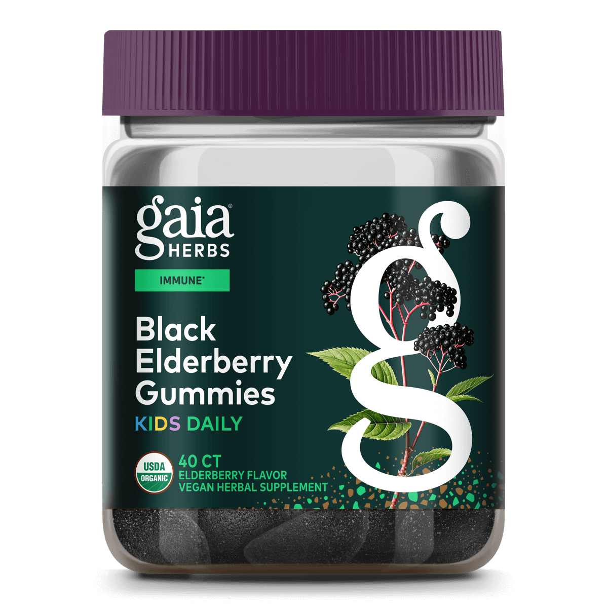 GaiaKids Black Elderberry Daily Gummies 40 Gummies