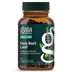 Gaia Herbs Holy Basil Leaf 60 Capsules