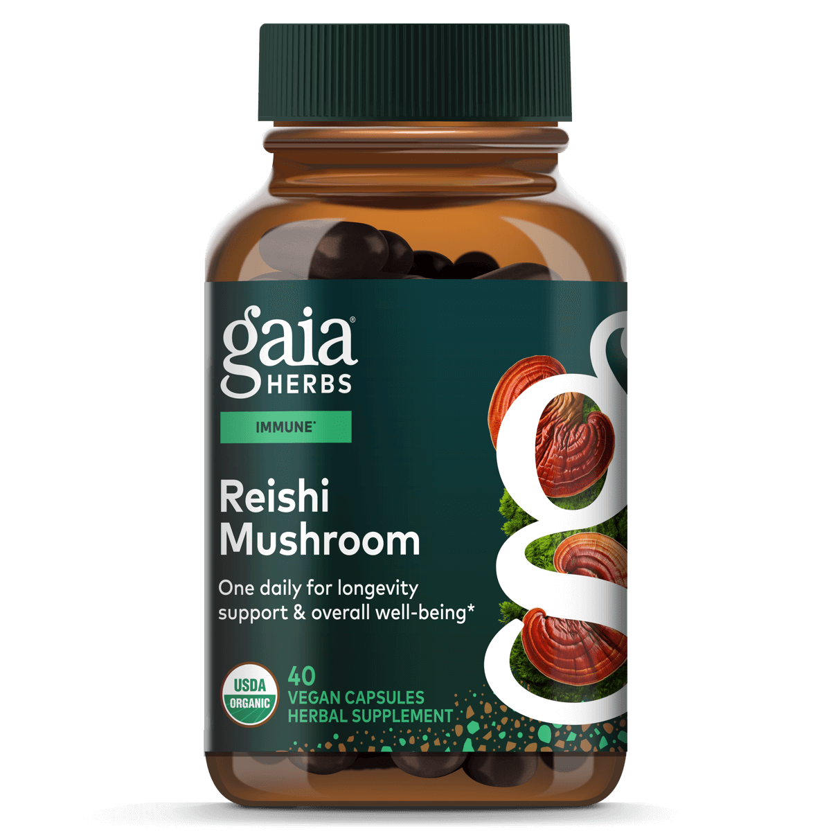 Gaia Herbs Reishi Mushroom 40 Veggie Caps