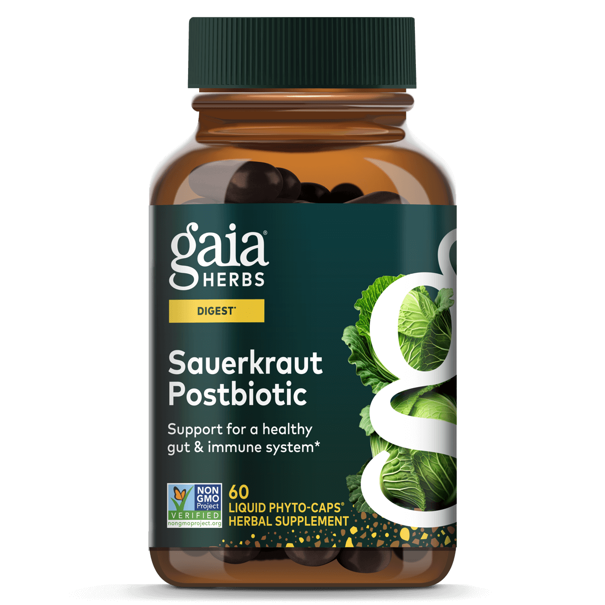 Gaia Herbs Sauerkraut Postbiotic 60 Veggie Caps