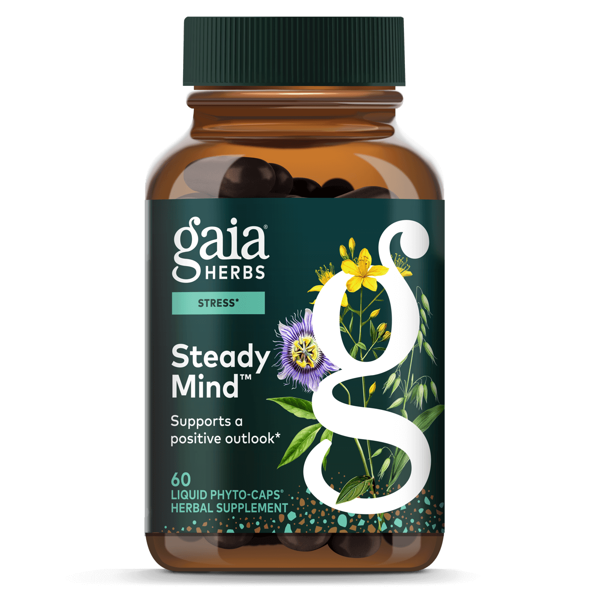 Gaia Herbs Steady Mind 60 Veggie Caps