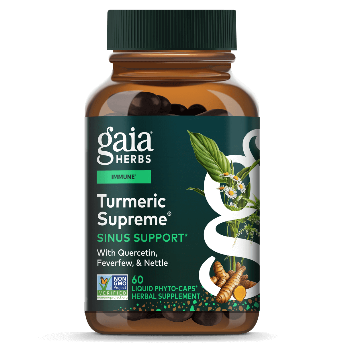 Gaia Herbs Turmeric Supreme Sinus Support 60 Veggie Caps