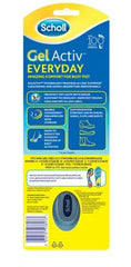 Scholl Gel Activ Everyday Insoles Women 2x double cushioning,Freshfeet Top Cloth,improved shoe comfort,issues,Keeps feet feeling cool and dry,odour resistant technology,reduce the excessive pressur,Slim design,use in casual shoes