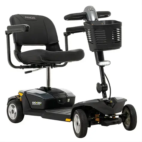 Pride Go Go Endurance Li - Scooters 17”x17” mesh back seat or 20”x18” compact,48.25” turning radius,angle adjustable armrests,CTS (Comfort-Trac Suspension),Endurance Li - Scooters,Feather-touch disassembly:,Flip-up,foldable seat,Go Go Endurance Li - Scoot
