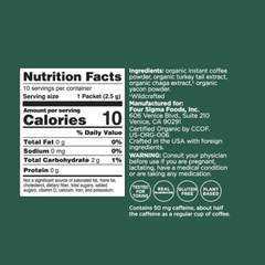 Four Sigmatic Gut Health Instant Coffee supplement facts