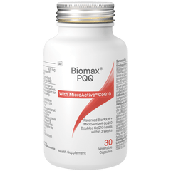 Biomax PQQ with CoQ10 Complex 300mg 30VC Biomax PQQ with CoQ10 Complex,Clinical dose of 20mg of BioPQQ,Clinically proven,cognitive health combination,double CoQ10 levels,google,issues,patented BioPQQ,powerful antioxidants,support cardiovascular a,Supports