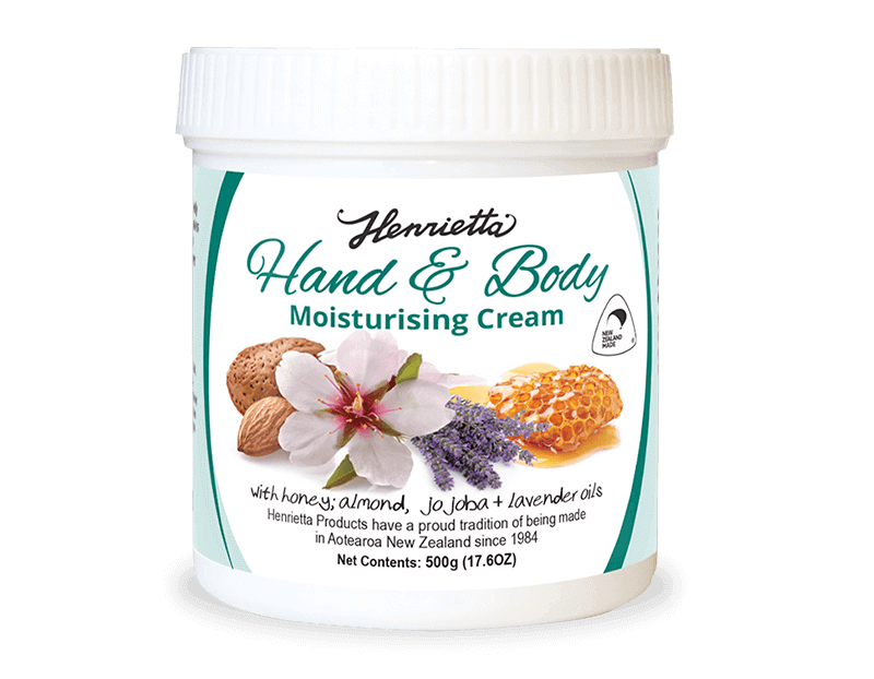Henrietta Hand And Body Cream Moisturising Hydration With NZ Honey And Almond Oils 500g