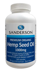Sanderson Premium Organic Hemp Seed Oil 1000mg 100 capsules hemp,hempseed,issues,organic hemp,sander hempseed oil,sanderson hemp seed oil