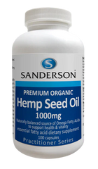 Sanderson Premium Organic Hemp Seed Oil 1000mg 100 capsules hemp,hempseed,issues,organic hemp,sander hempseed oil,sanderson hemp seed oil