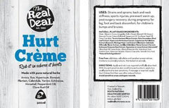 Real Deal Hurt Creme 500ml afterburner sunburn,anti flamme,arnica,bruises,bumps,calendula,deep heat,dencorub,Echinacea,fisiocream,inflammation,issues,Peppermint oil,post-surgery,real deal,sprains,stings,strains,sunburn