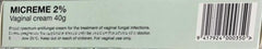 Micreme Vaginal Cream 2% 40g Pharmacist Only Medicine Qty 1 Restriction issues,micreme vaginal cream,vaginal candidiasis,vaginal fungal infections