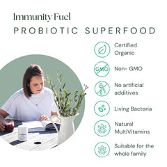 Immunity Fuel Original Probiotic Superfood Powder 150g 150gm,Alfalfa Grass,Barley Flakes,Barley Grass,Boost Immunity,Brown Rice,Buckwheat,Chickpeas,Daily Wellness & Immunity,Digestion immunity reproductive,digestive health,gluten free,Gluten Free Certifie