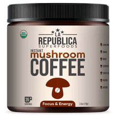 La Republica Instant Mushroom Coffee 35 Servings coffee,Decafe Coffee,Decafe Instant Mushroom Coffee,Multi vitamins,multivitamins,Mushroom Coffee,Rich in vitamins and minerals,vitamins,Vitamins & Supplements,vitamins and minerals,Vitamins and Supplements,