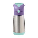 B.BOX Insulated Drink Bottle 350 Lilac Pop Drink Bottle,Insulated Drink Bottle,Insulating double wall stainless stee,Silicone straw top bottle,water bottle
