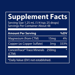 Trace Ionic Copper 59ml | Supports Energy Production and Iron Metabolism | Liquid Mineral Supplement