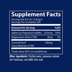 Trace|Ionic Iodine|59ml|Liquid Mineral Supplement|Supports Thyroid