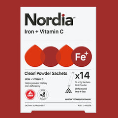 Nordia Iron + Vitamin C Skin & Immune Support Supplement 14 Sachets