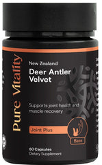 Pure Vitality Velvet Joint Plus 60C 250mg anti-aging,bone strength,bones,cellular health,energy and vitality,hair,healthy immune system,high strength,High strength immune support,immunity,injury,injury support,issues,joint health,Joint health and mobility