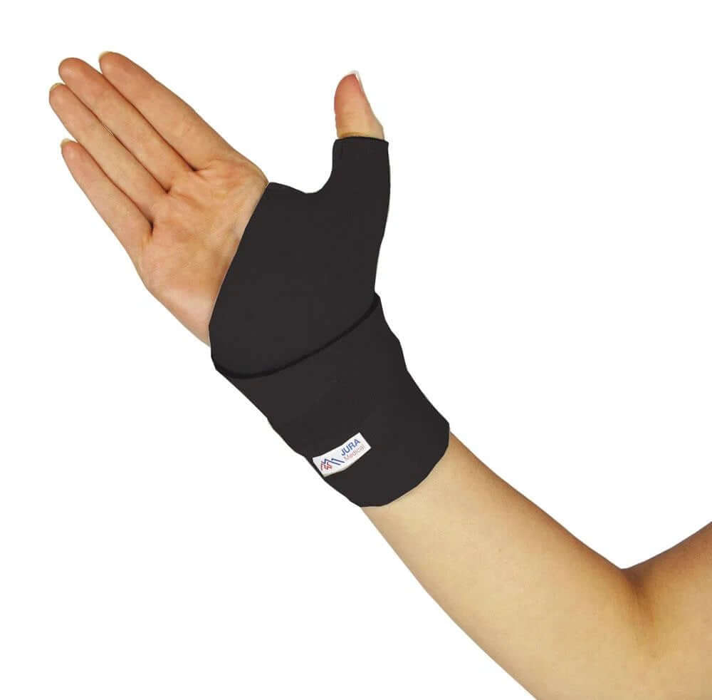 Juraprene Wrist Thumb Wrap - Black exercise wrist pain,Fingers Support,Hand Care,Hand Support,issues,Juraprene Wrist Thumb,Juraprene Wrist Thumb Wrap,Perforated suede,Polypropylene felt,Short Trs Wrist Lacer,Short Trs Wrist Lacer (Triple Rigid Support),Th