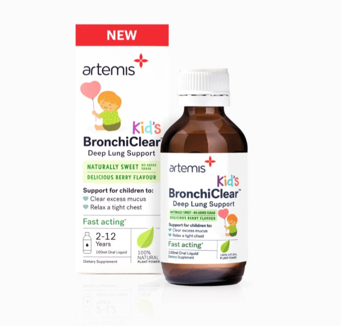Artemis Kids Bronchi Clear 100ml BRONCHI CLEAR,Clear excess mucus,excess mucus,issues,kids,KIDS BRONCHI,mucus,tight chest