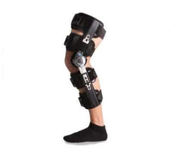 Post Op Knee Brace Universal - Adjustable 19-26in Telescoping Struts, 0-90 Degrees Flexion Locks, Supports Recovery