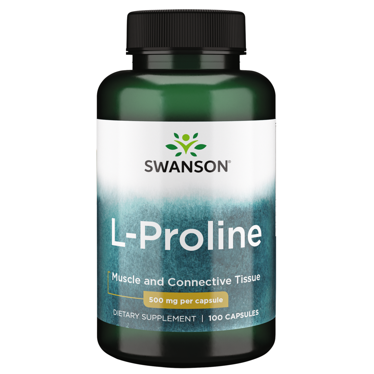 Swanson – L-Proline 500mg 100C amino acid,amino acid supplement,issues,L-Proline,Maintains muscle and connective tissue health